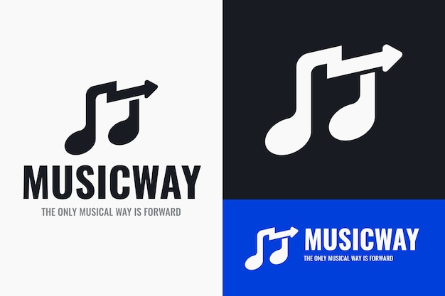 Free vector flat  design black music logo