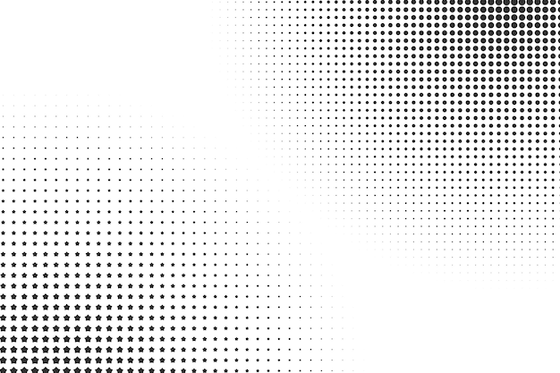 Free vector flat design black and white halftone background