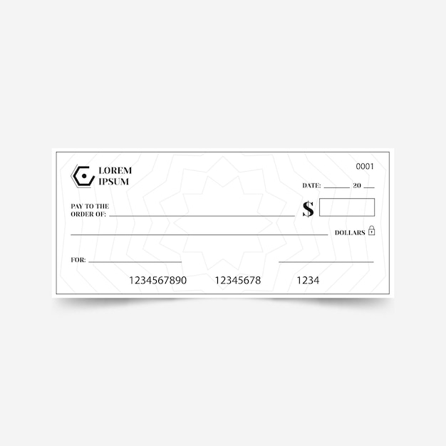 Flat design blank check template