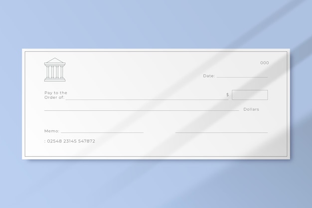 Free vector flat design blank check template