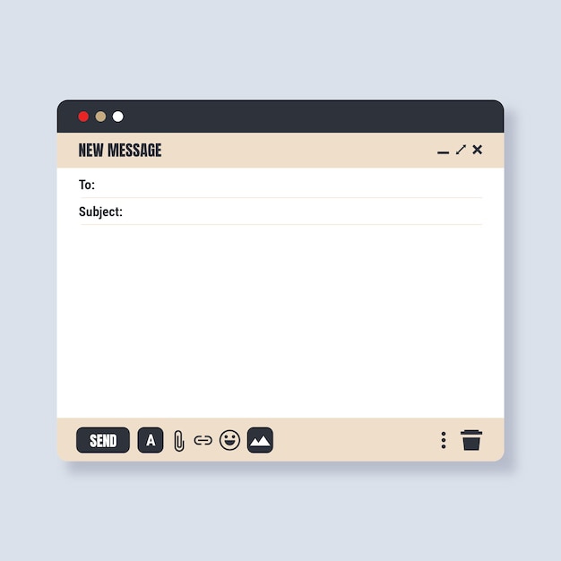 flat design blank email template