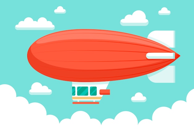 Free vector flat design blimp illustration