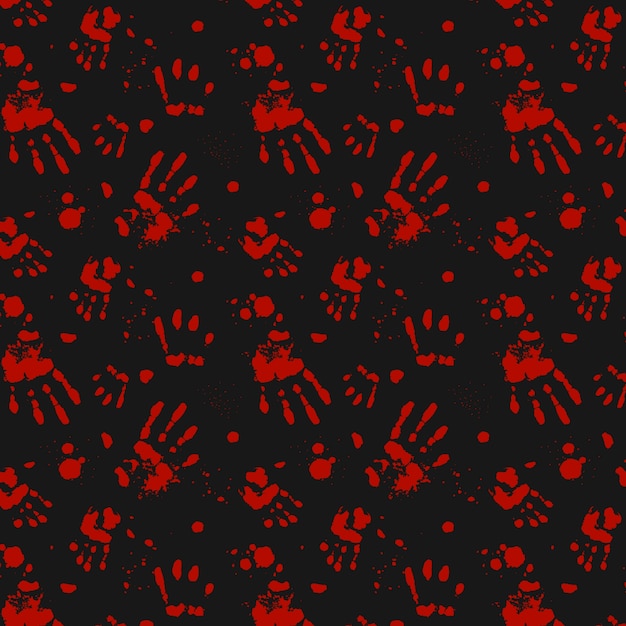Бесплатное векторное изображение Плоский дизайн кровавого отпечатка руки