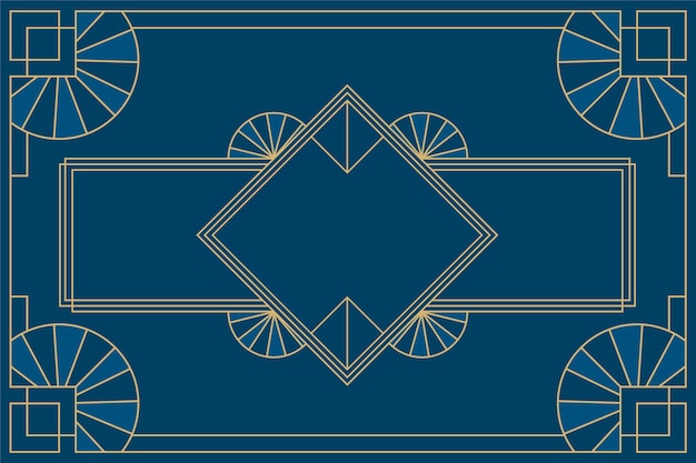 Free vector flat design blue art deco background