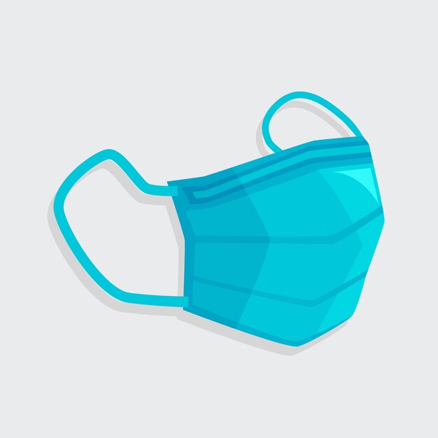 Flat design blue surgeon mask