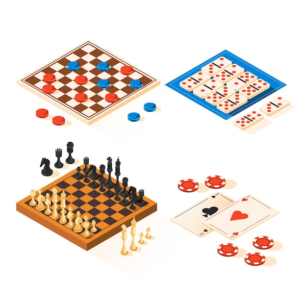 Flat design board game collection