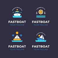 Free vector flat design boat logo template