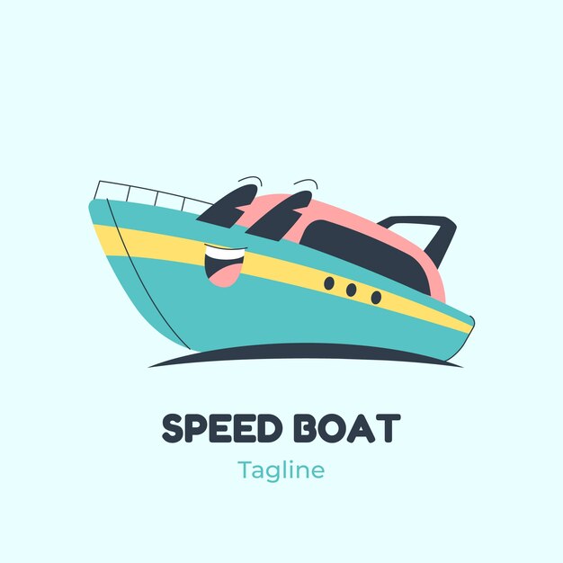 flat design boat logo