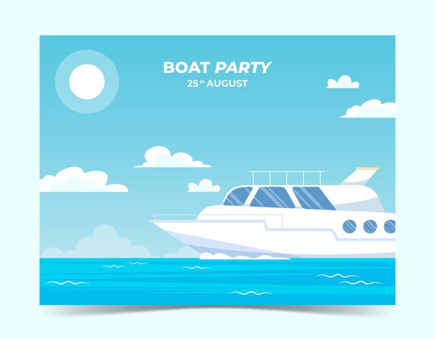 Flat design boat party photocall