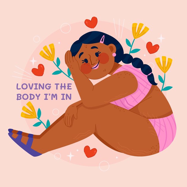 Free vector flat design body positive illustration