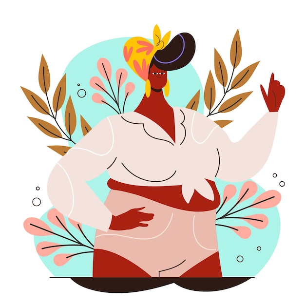 Flat design body positive illustration