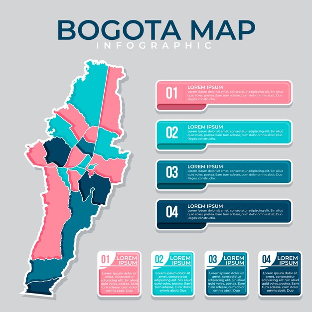 Flat design bogota map illustration