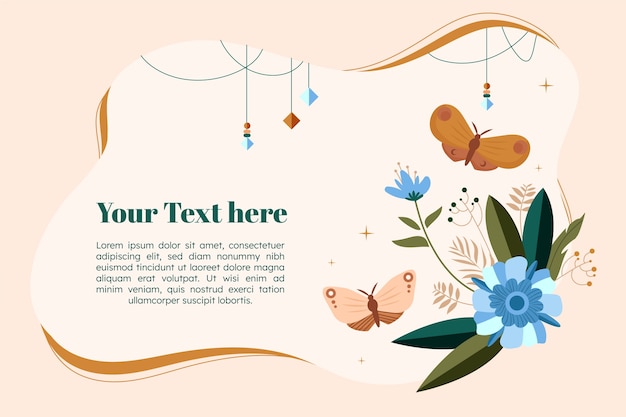 Vettore gratuito design piatto boho banner design