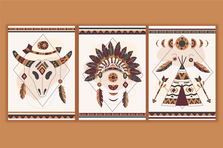 Free Vector flat design  boho cover pack