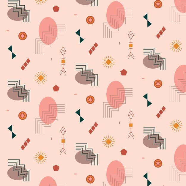 Free vector flat design boho geometric pattern