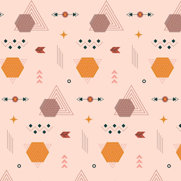 Flat design boho geometric pattern