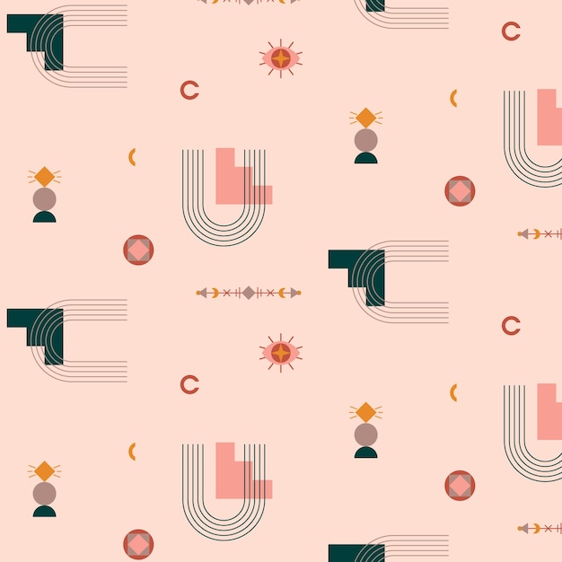 Free vector flat design boho geometric pattern