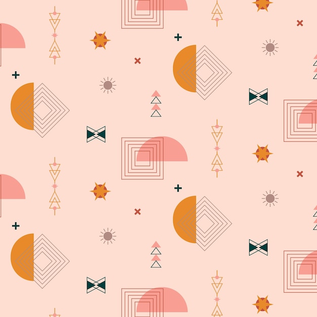 Flat design boho geometric pattern