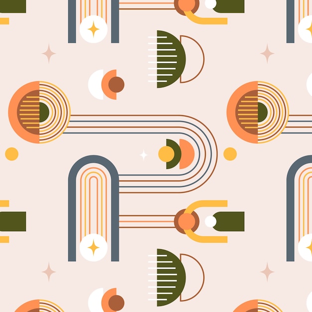 Free vector flat design boho geometric pattern