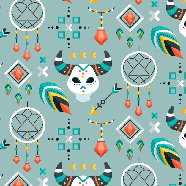 Free Vector flat design boho pattern