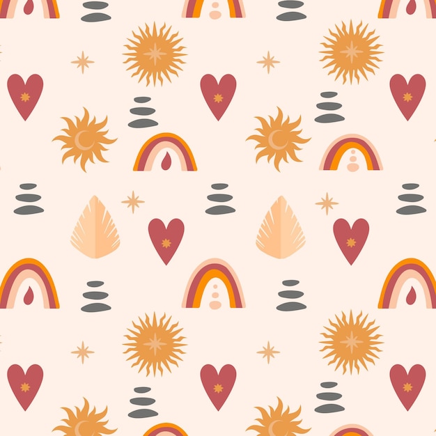 Free vector flat design boho pattern