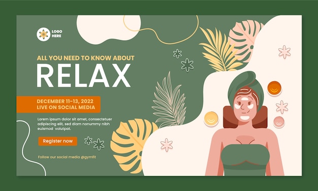 Flat design boho spa treatment webinar