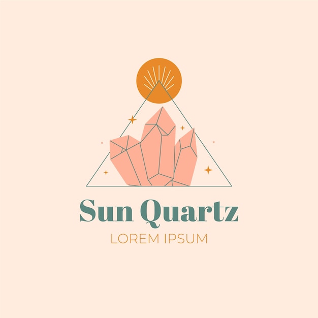 Free vector flat design boho sun logo template