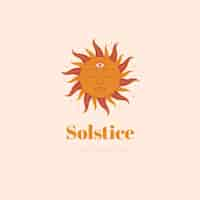 Free vector flat design boho sun logo template