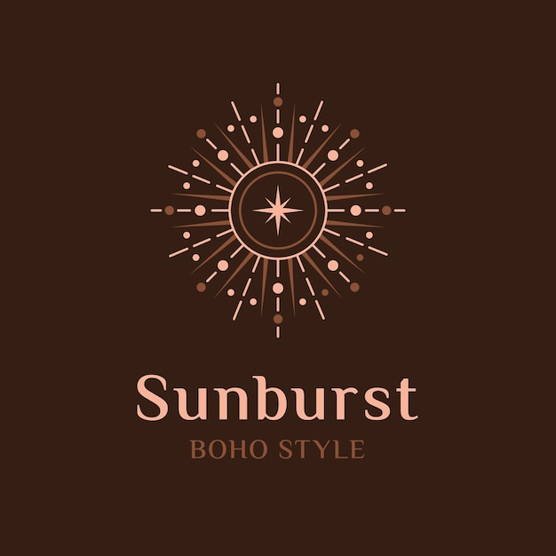 Free vector flat design boho sun logo