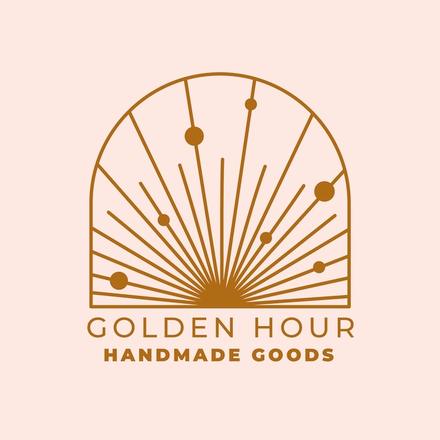 Плоский дизайн бохо логотип солнца