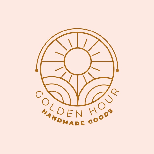 Free vector flat design boho sun logo