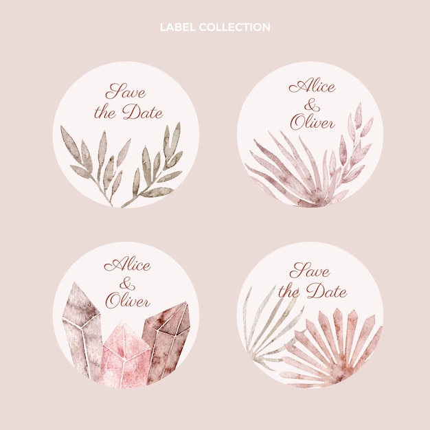 Free vector flat design boho wedding template