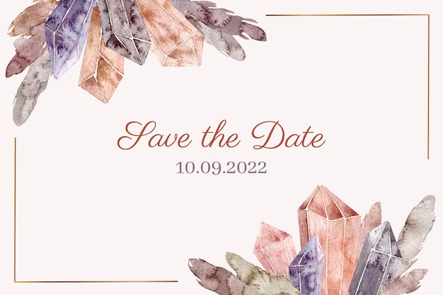 Free vector flat design boho wedding template