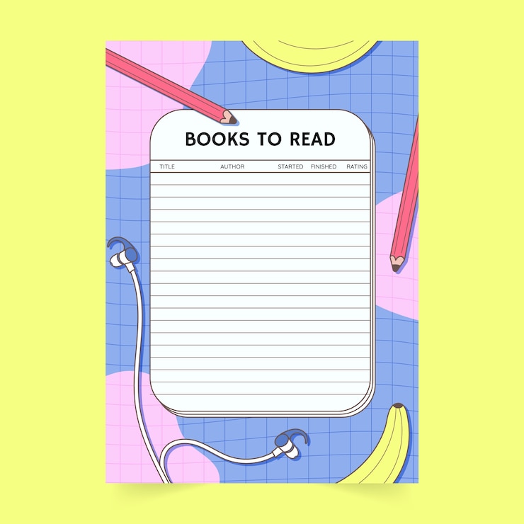 Free Vector flat design book club worksheet design template