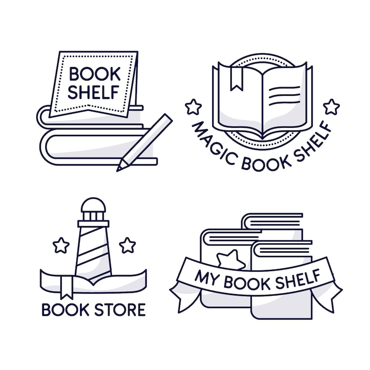 Free Vector flat design book logo collection
