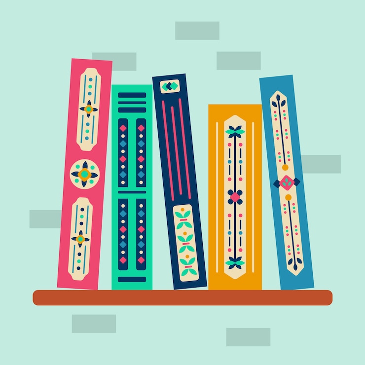 Free Vector flat design book spine illustration