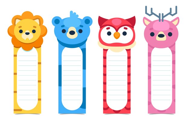 Flat design bookmark template