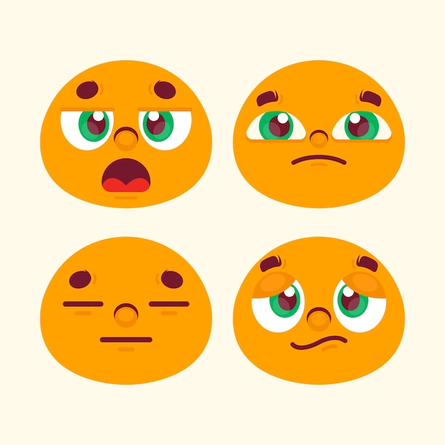 Vettore gratuito illustrazione emoji annoiata dal design piatto