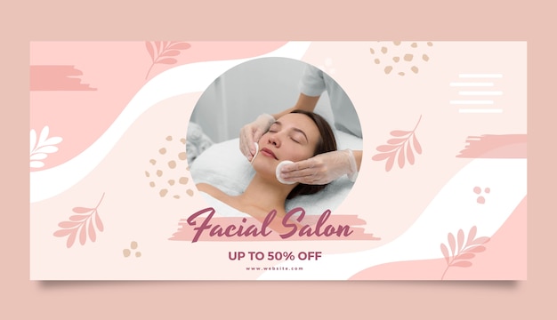 Flat design botanical beauty salon sale banner