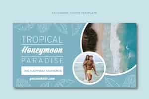 Free vector flat design botanical honeymoon facebook post