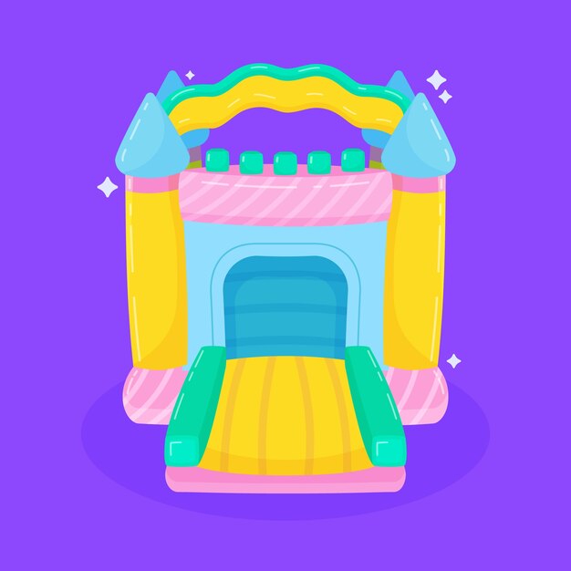 Free vector flat design bounce house illustration