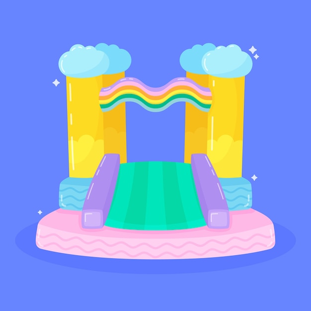 Free vector flat design bounce house illustration