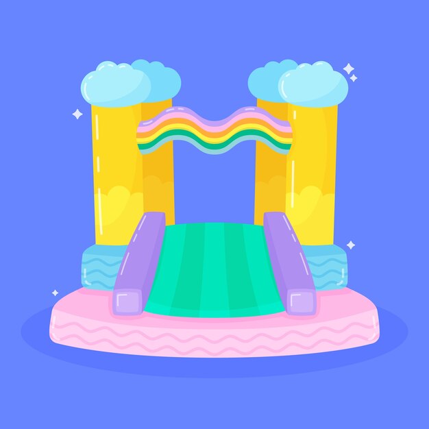 Flat design bounce house illustration