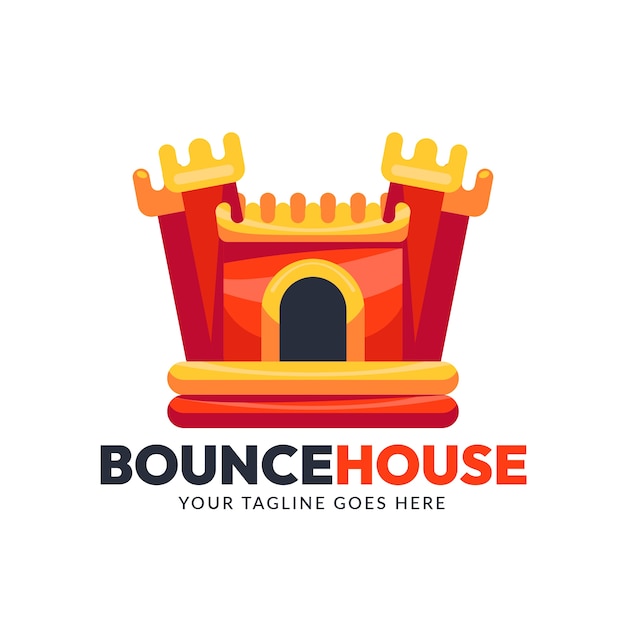 Free vector flat design bounce house logo