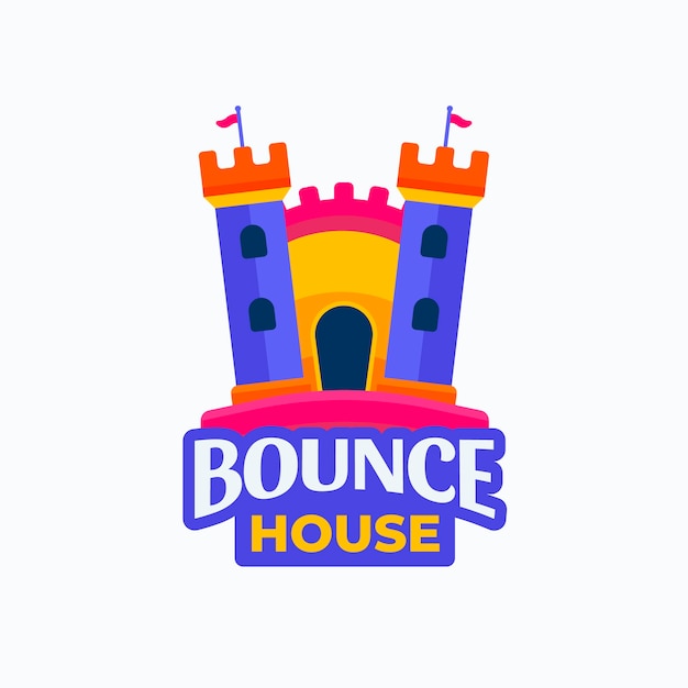 Free vector flat design bounce house logo