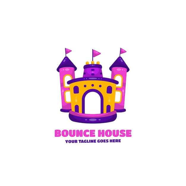 Free vector flat design bounce house logo