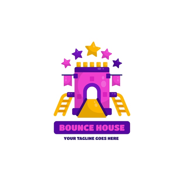 Плоский дизайн логотипа bounce house