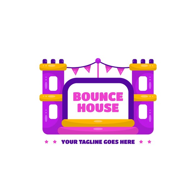 Плоский дизайн логотипа bounce house