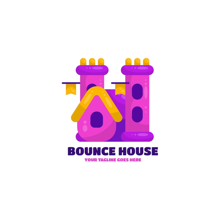 Free Vector flat design bounce house logo