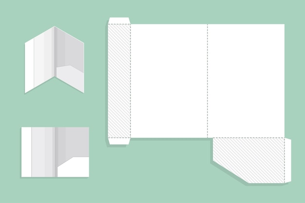 Flat design of box die cut template